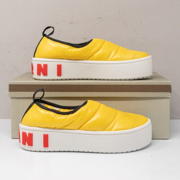 Marni Yellow Quilted Puffy Nylon Slip On Sneakers, Size 36 EU (6 US) - Picture 2 of 7